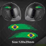 Kit 2 Adesivos Refletivos Bandeiras Países P Capacete Brasil