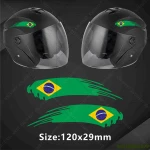Kit 2 Adesivos Refletivos Bandeiras Países P Capacete Brasil