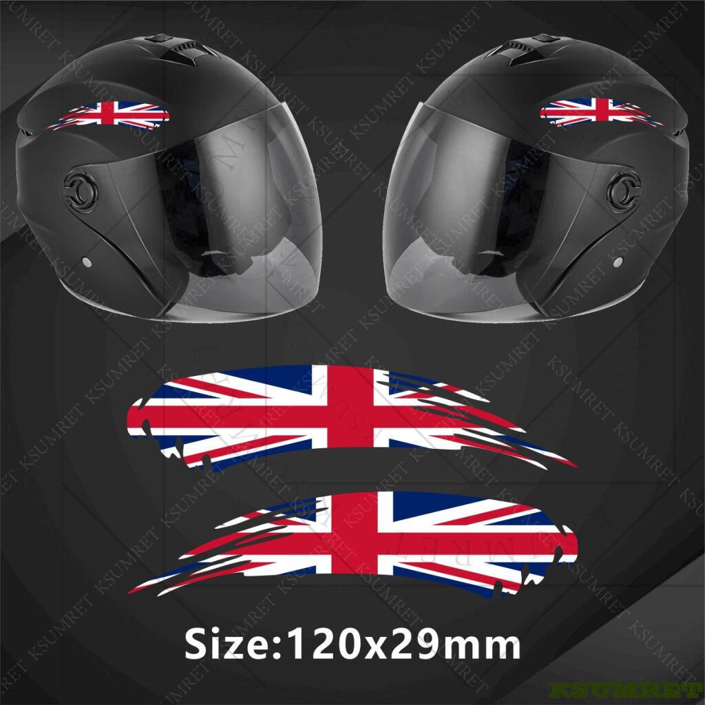 Kit 2 Adesivos Refletivos Bandeiras País Capacete Inglaterra