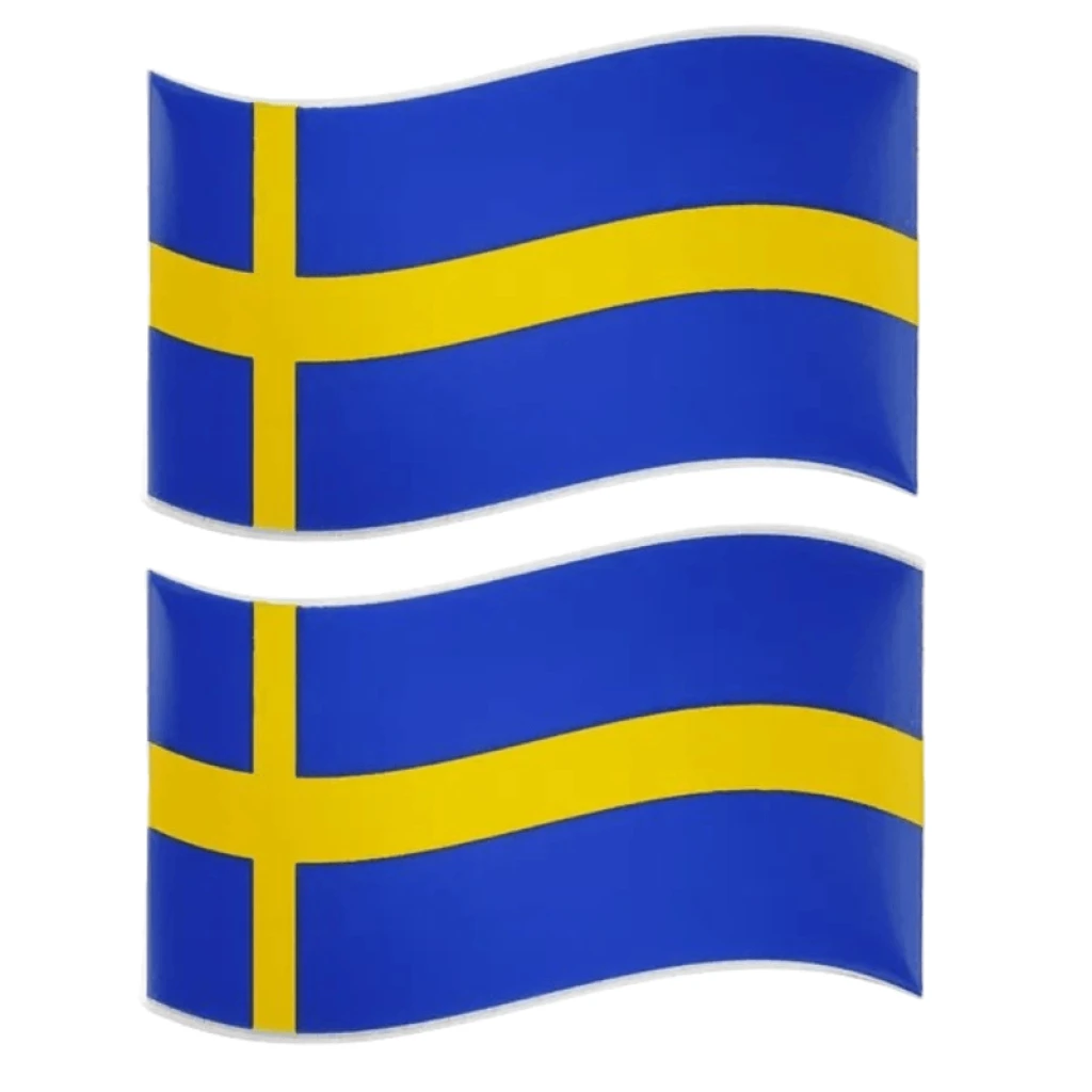 2 Un Emblema Metal Bandeira Suécia Volvo Xc60 Ex30 Ex40 Xc90 Azul E Detalhes Amarelo