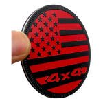 Emblema Adesivo Bandeira Usa 4x4 Metal Reforçado 6x6cm Off R Vermelho Com Detalhes Em Preto